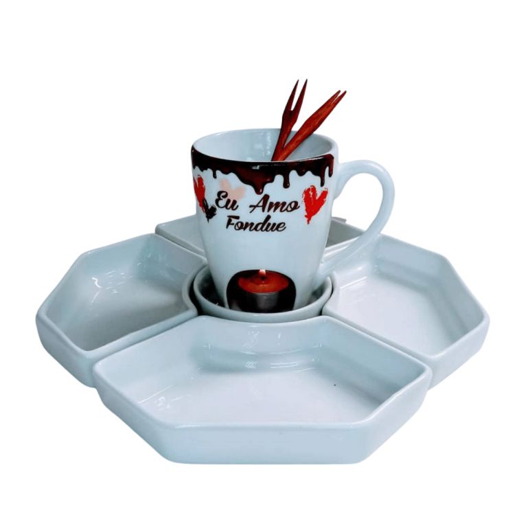 Kit Fondue Personalizado "Eu amo fondue"