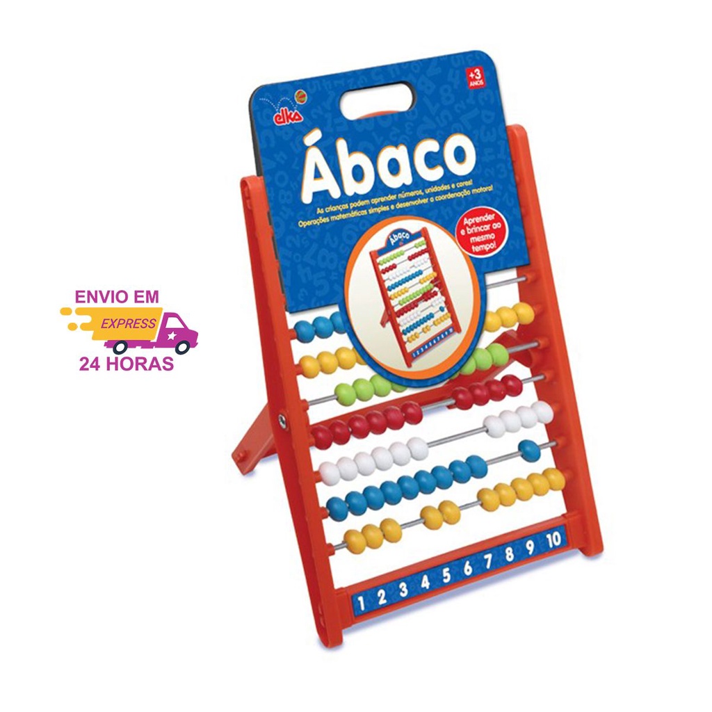 Abaco Escolar com 100 bolinhas brinquedo Infantil Didatico e Pedagógico Elka