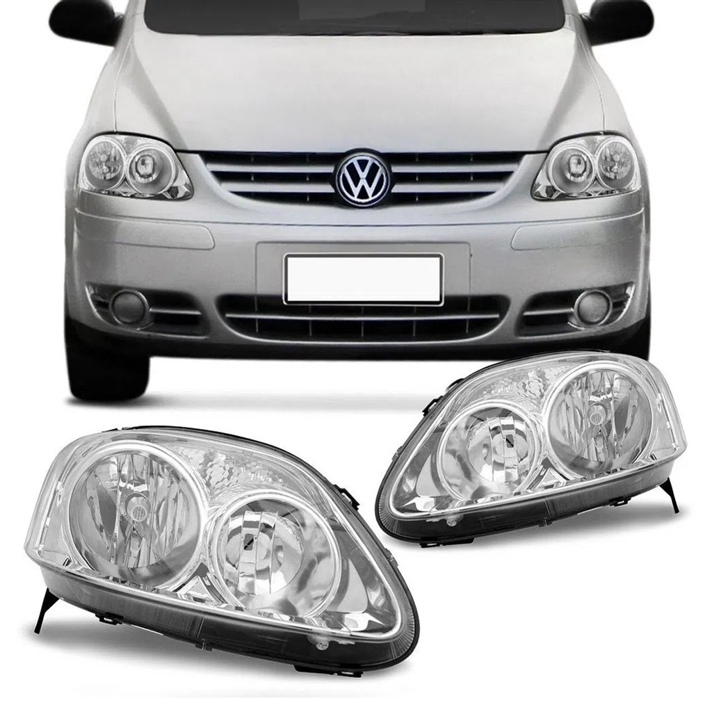 Farol Fox Spacefox Crossfox 2006 a 2010 Foco Duplo Cromado