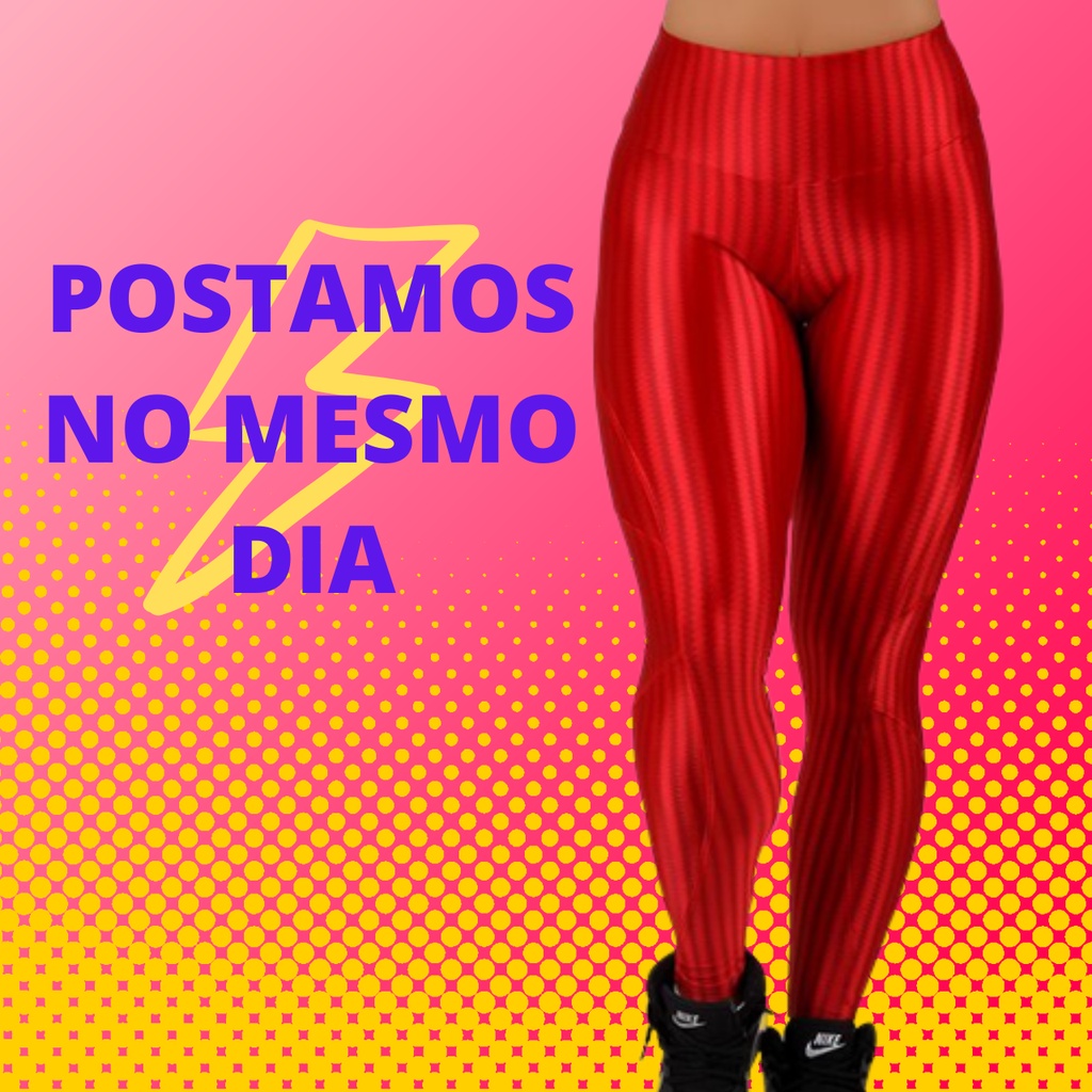 Calça Leggin 3d Poliamida Academia Feminina Leg Cintura Alta ...