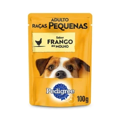 Ração Úmida Pedigree Sachê Cães Adultos Raças Pequenas Frango ao Molho 100g
