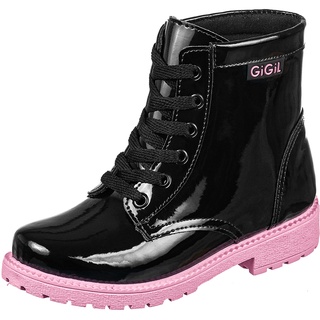 Bota Montaria GiGiL Teen Infantil Coturno Sola Colorida Rosa Menina Cano Curto Confortável Moda Atual