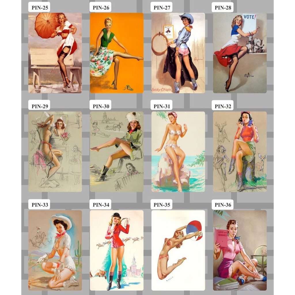 10 Placas Decorativas Em Pvc 20x30cm  Vintage Pin-up Bebida Personagem Filmes Retro Bebida Barbaria
