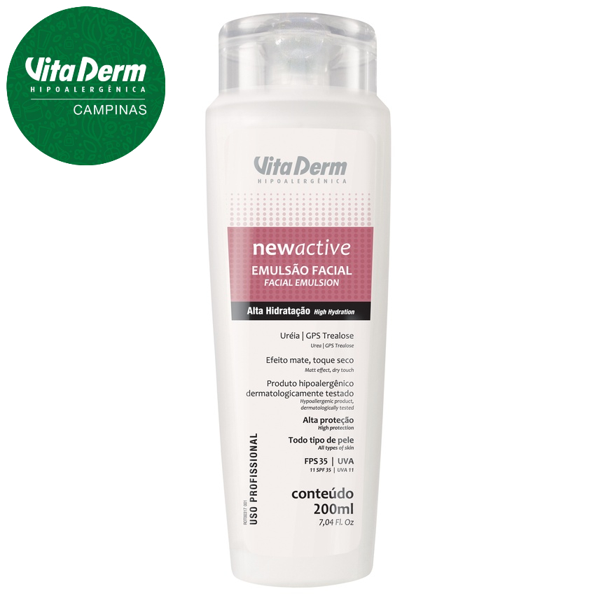 Hidratante Facial e Protetor Solar Facial New Active Emulsao Protetor Facial Fps 35 200g Vita derm