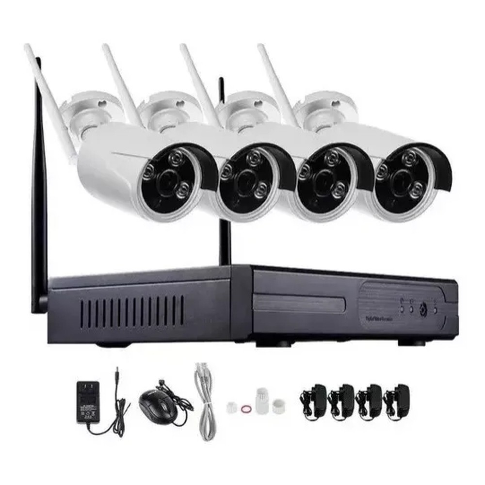 Kit 4 Câmeras WiFi FullHD 1080p Visão Noturna Sem Fio Segurança Completa Escorrega o Preço