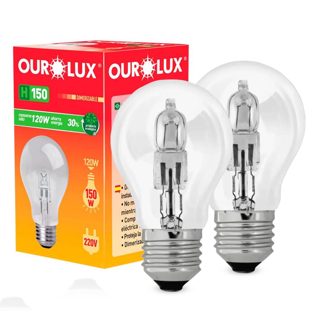 Kit 2 Lampadas Eco Halogena Clara H150 120W 220V E27 em Oferta na Shopee