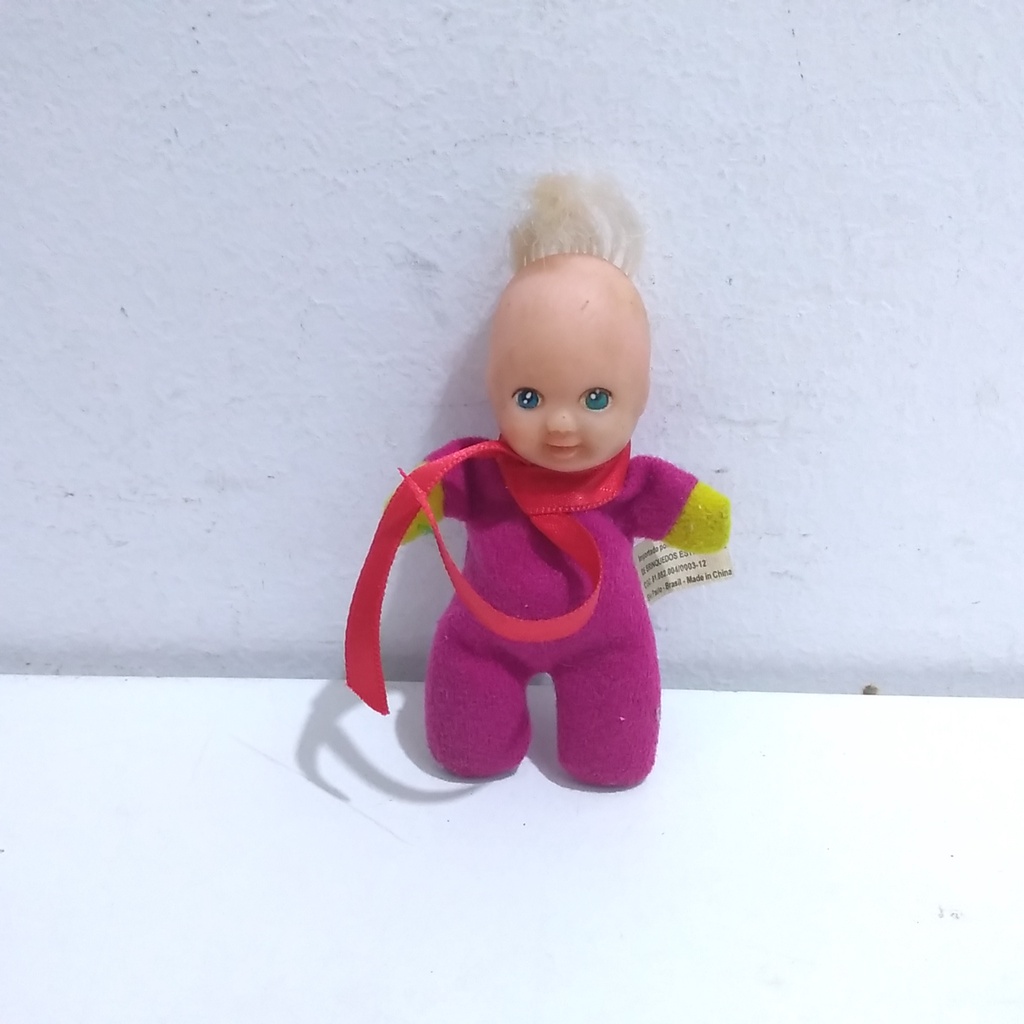 Miniatura Boneca Fofolete Antiga Da Estrela Roupa Rosa 8cm de Altura Em Ótimo Estado