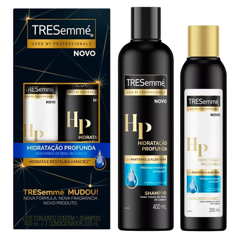 Kit Shampoo TRESemmé Hidratação Profunda 400ml + Condicionador 200ml Shopee Brasil