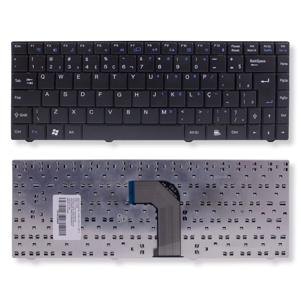 Teclado para Notebook QBex VB40R19 | Preto ABNT2 - Wi-Fi no F11