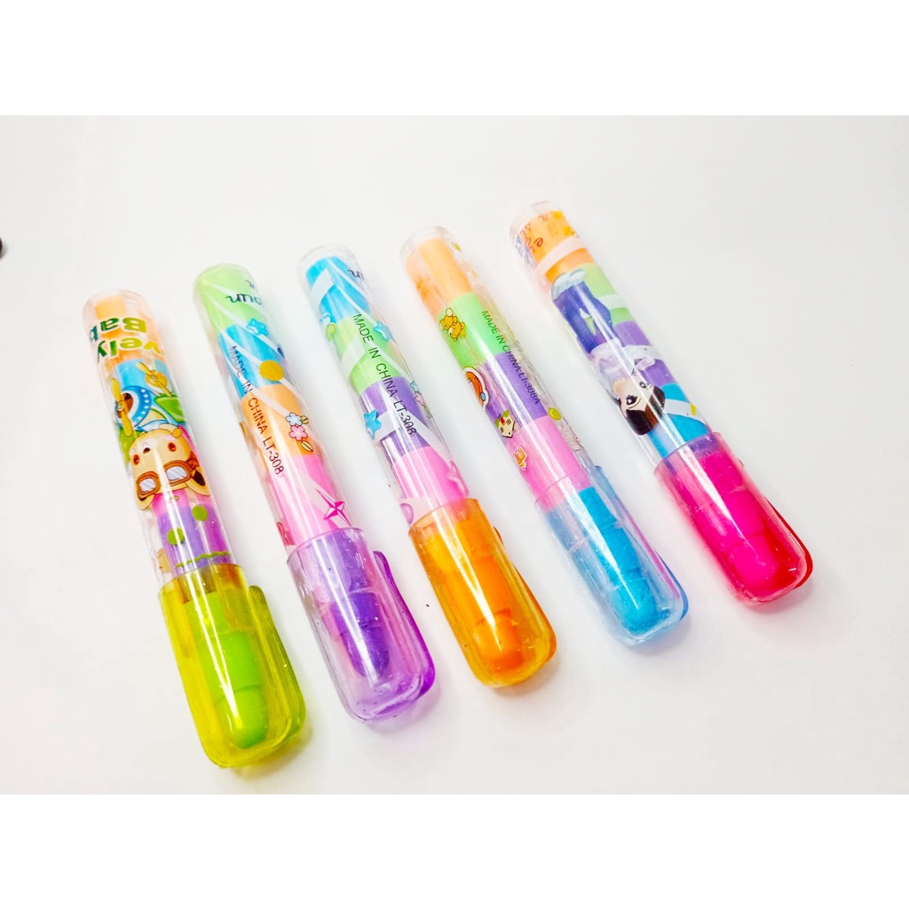 Caneta Borracha Colorida Escolar Troca de Ponta