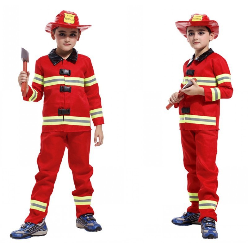 Boys Baby Toddler Fireman Uniform Fancy Dress Costume 