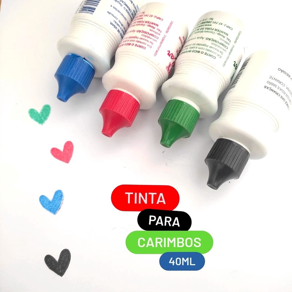 Tintas para almofada de carimbo em madeira e automático