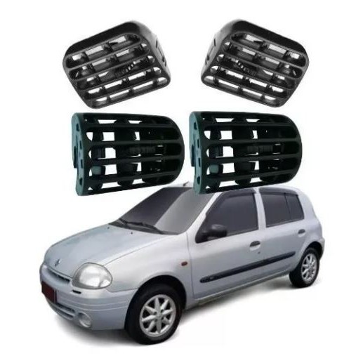Kit Difusor De Ar Lateral E Central Renault Clio Sedan 2000 Diante