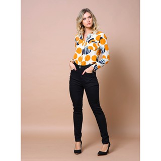 Camisa Feminina Estampada Com Manga Longa Ponto de Onda - Road Mel - HB0012