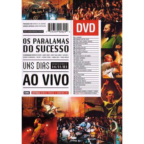 DVD - Os Paralamas do Sucesso - Uns dias ao vivo