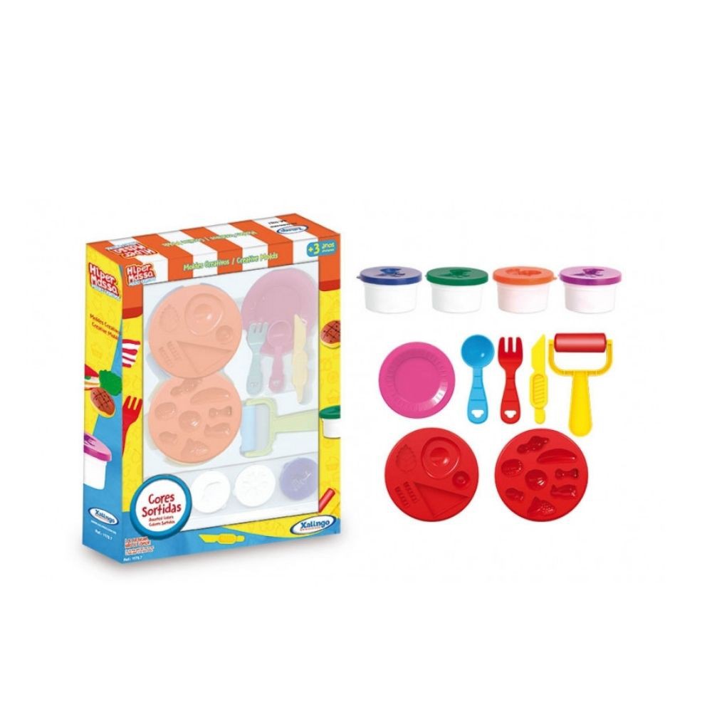 Massinha Hiper Massa para Modelar Moldes Criativos Xalingo - 11787 em Oferta na Shopee