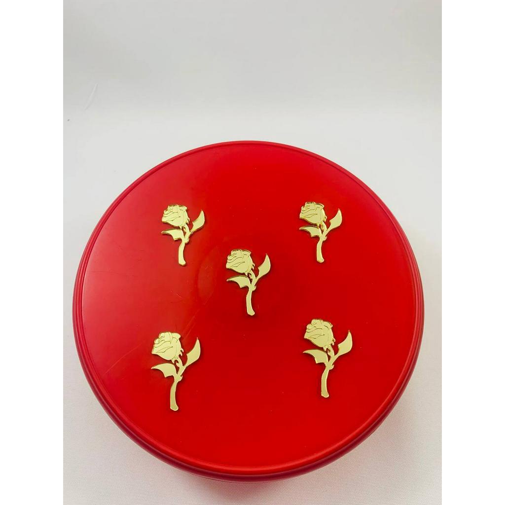 50 Aplique Rosa Bela e a Fera em Acrílico Espelhado Dourado - 4cm - Kit com 50 Unidades.