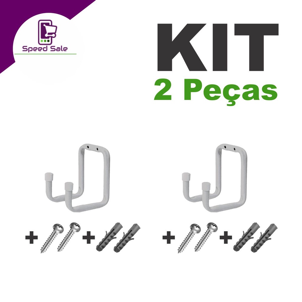 Kit com 2 Suporte de Bike Mangueira Bicicleta Para Parede - Multiuso escada Vassoura Universal Compativel Com Mtb Speed Caloi