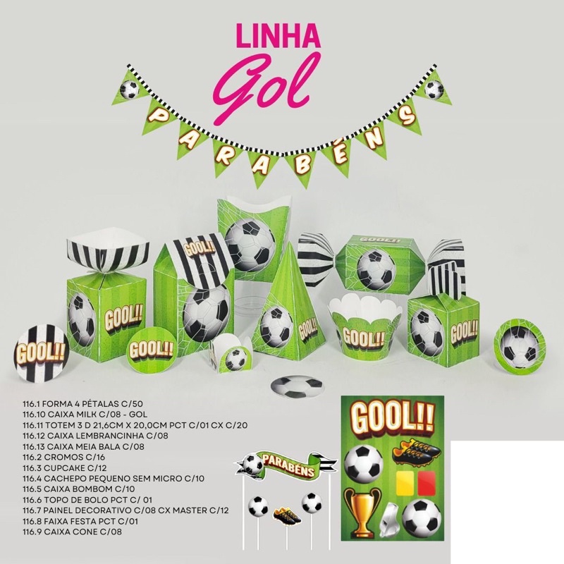 kit festa infantil futebol bola completo a escolha em Oferta na Shopee