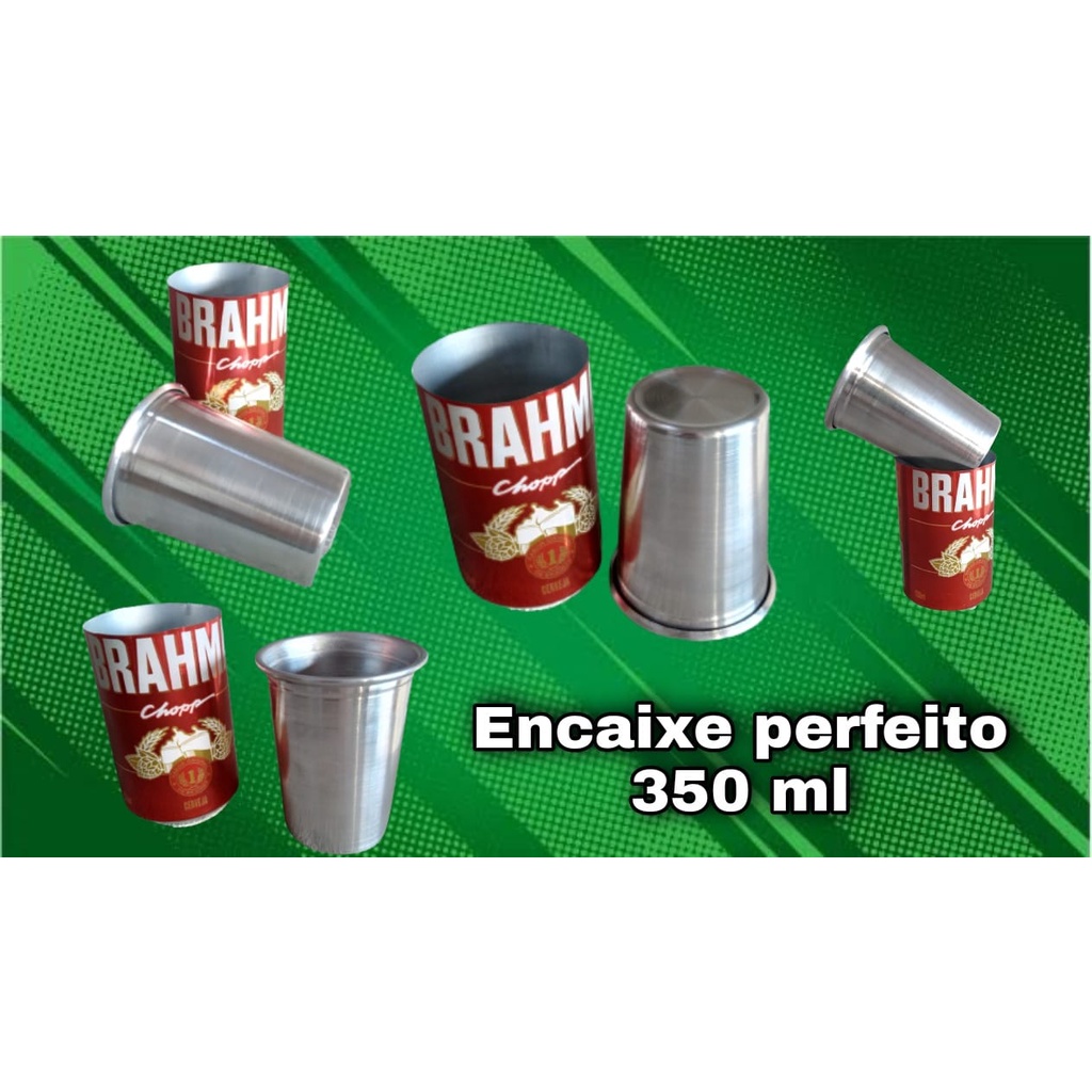 25 Copo De Alumínio Cônico Para Encaixar Na Latinha De 350 Ml - Kit Com 25 Uni Polidos E Limpos Por Dentro... Material Forte Auto Brilho