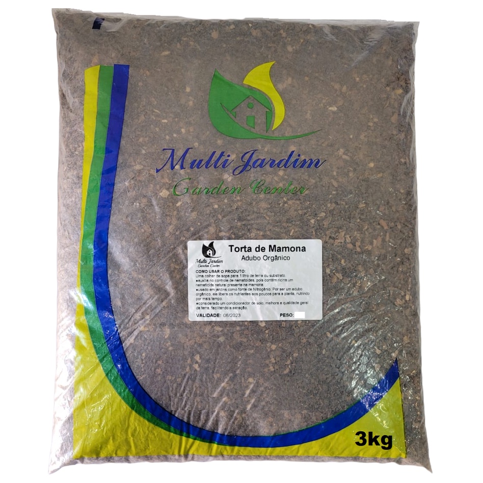 3kg Torta de Mamona Fertilizante Adubo Orgânico Hortaliças Flores Frutas Plantas