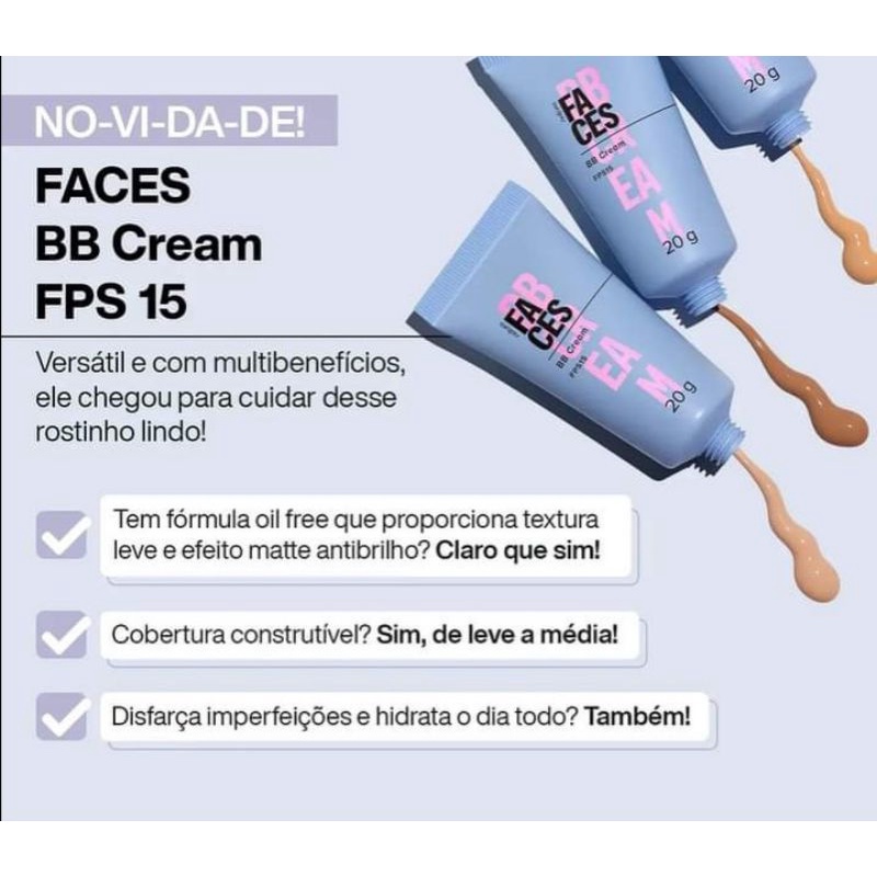 Base BB Cream FPS15 Cor 16F Natura Faces 20g | Shopee Brasil