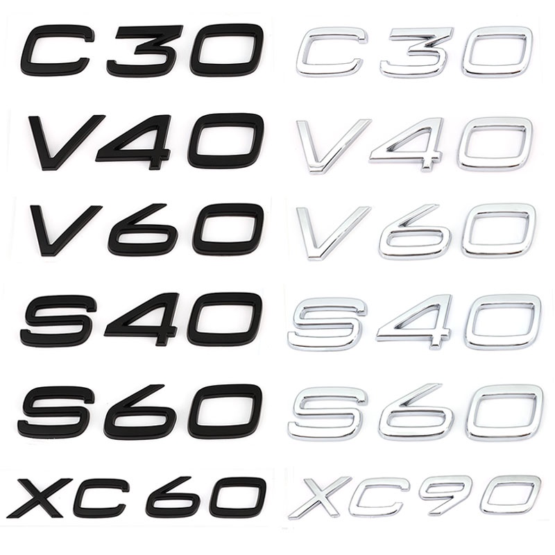 3D Metal AWD T3 T5 T6 T8 Logo Emblem Badge Decal Car Sticker for Volvo C30 V40 V60 S40 S60 XC60 XC90 XC40 S80 S90 S80L