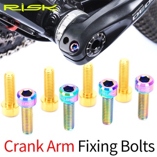 RISK 2 Pcs M6x18mm MTB Bicicleta Liga De Titânio Manivela Parafuso Disk Brake Caliper Parafusos De Fixação Para Estrada Mountain Bike Crank De Bloqueio