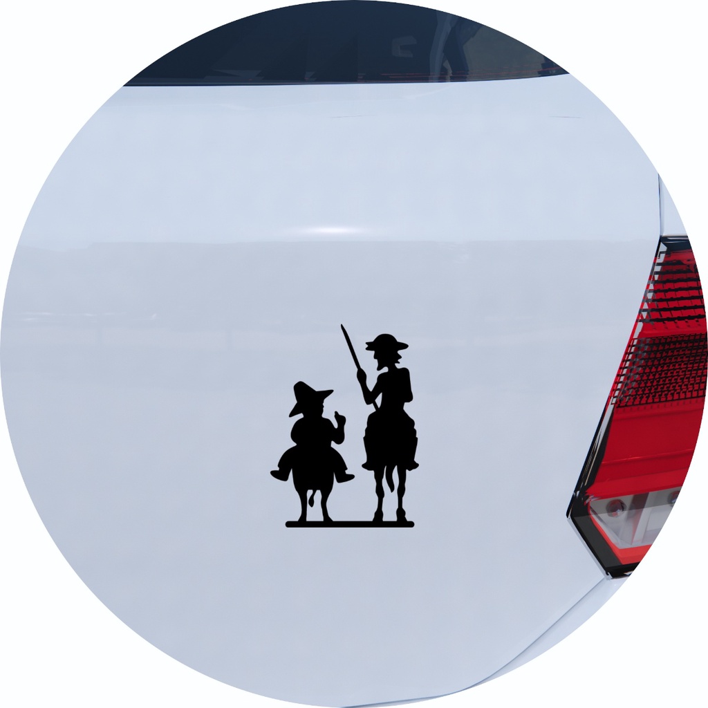 Adesivo de Carro Dom quixote de La Mancha e Sancho Pança