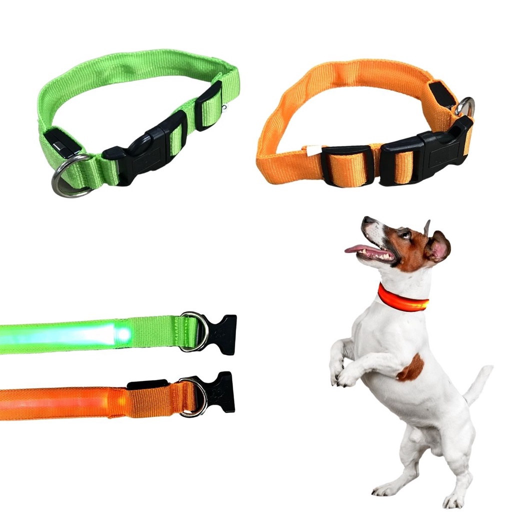 Coleira Para Cachorro Pet Com Led Tamanho Grande Regulável