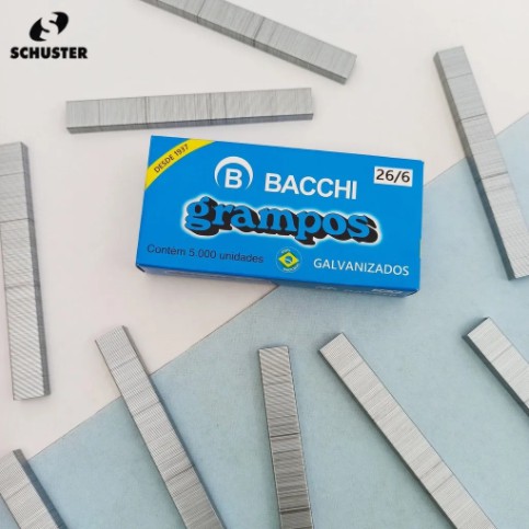 Grampo 26/6 Galvanizado para Grampeador 5000 | 10000 | 15000 | 20000 Unidades - Bacchi