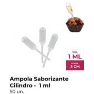 50 ampolas saborizante cilindrica 1 ml para docinhos brigadeiro  (cod 02) off