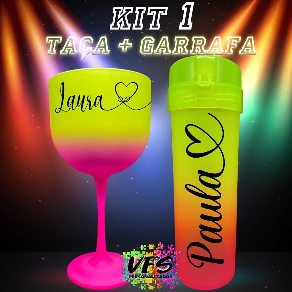 Kit Garrafa Aqua Bio Fantasy Personalizada Ta A Gin Personalizada Coloque Nomes Frases