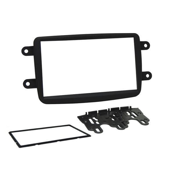 Moldura 2 Din Renault Kwid, Captur, Duster, Sandero, Logan - Preta em Oferta na Shopee