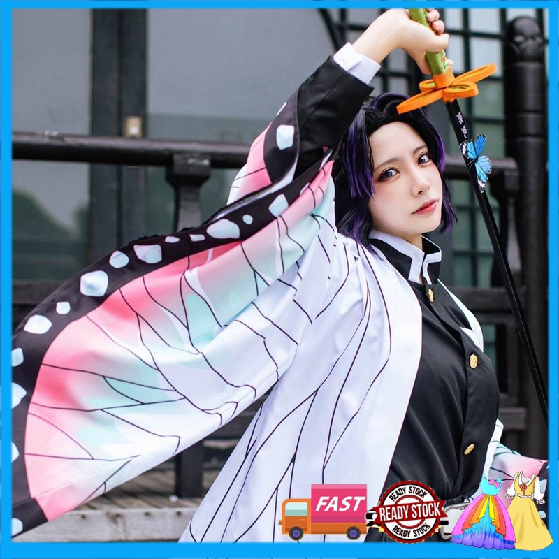 Fantasia Cosplay Adulto Infantil Anime Demon Slayer Kimetsu no Yaiba Kochou Shinobu