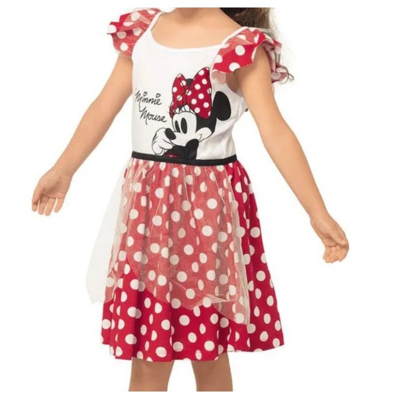 Camisola Vestido Menina Demillus Disney Minnie Mouse