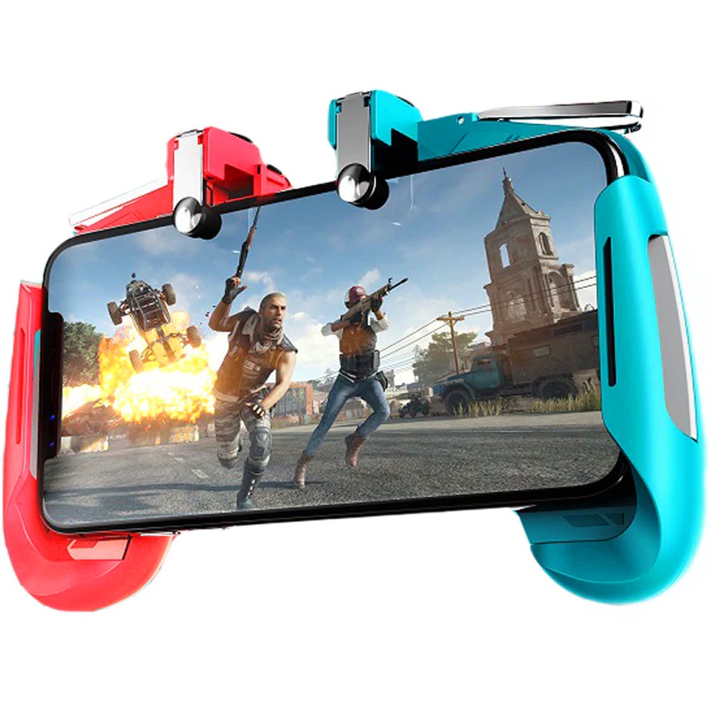 2 Gamepads com Gatilho Controle Celular Joystick Suporte Jogo Gamer Mobile