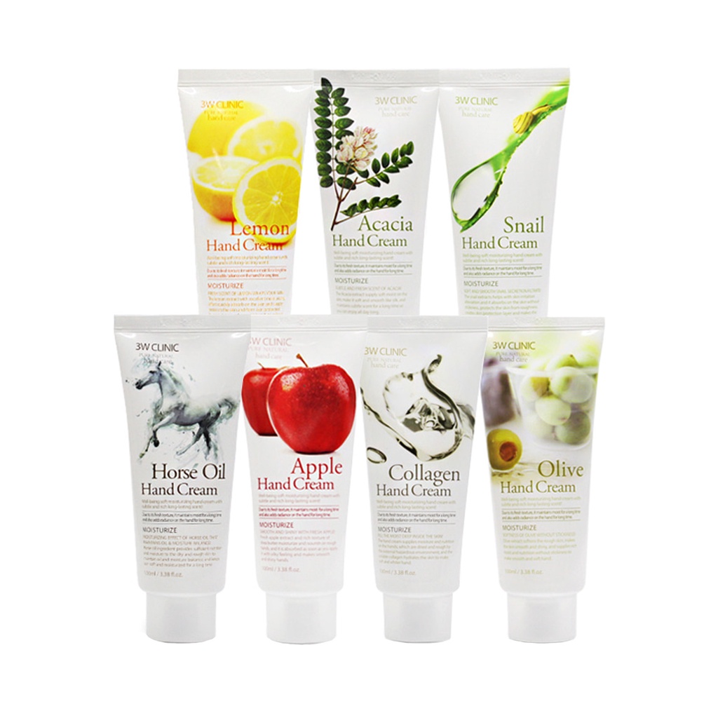 Creme Hidratante Para Mãos Clínico 3w 100ml 7 Tipos
