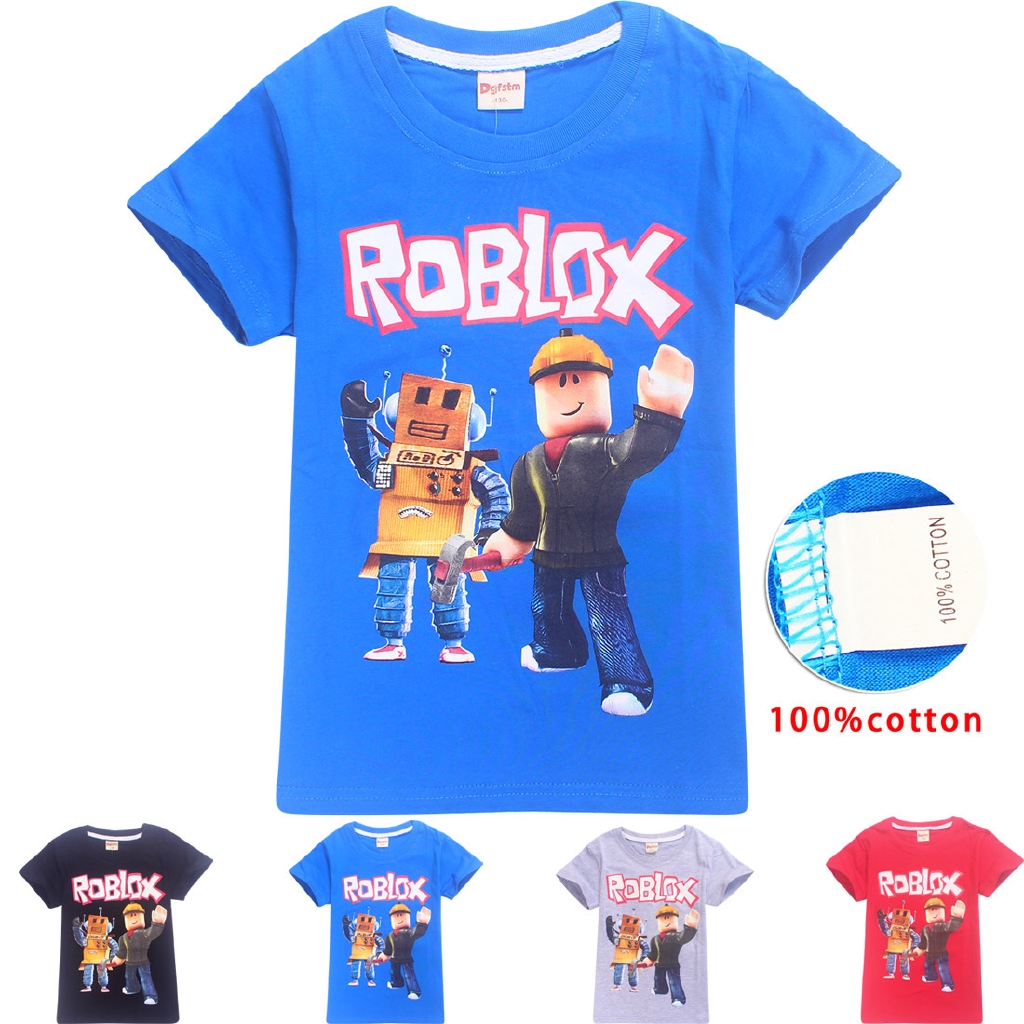 Camiseta Algodao Roblox Impresso Camisa De Manga Curta Infantil Shopee Brasil - camisa x roblox