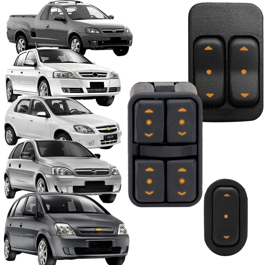 Botão Interruptor Vidro Elétrico Simples / Duplo / Quadruplo - Veículos Chevrolet Luz Âmbar em Oferta na Shopee