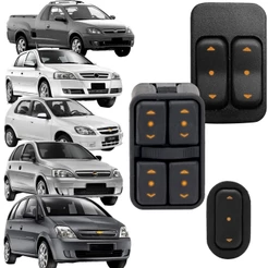 Botão Interruptor Vidro Elétrico Simples / Duplo / Quadruplo - Veículos Chevrolet Luz Âmbar