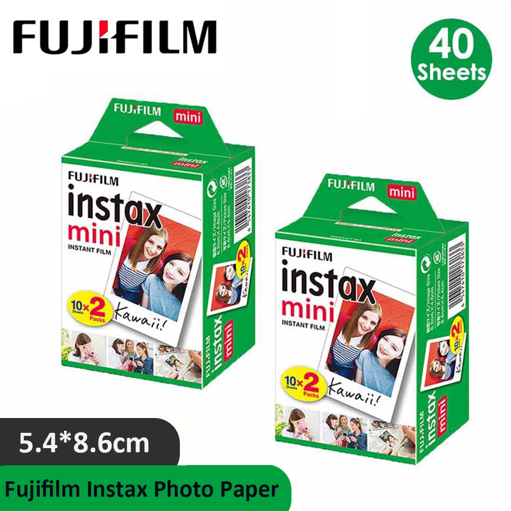 40 Folhas Fujifilm instax mini 11 9 3 Polegadas Bordas Brancas Filme Para Câmera Instantânea 9 8 7s 25 50s 70 90 Papel Fotográfico