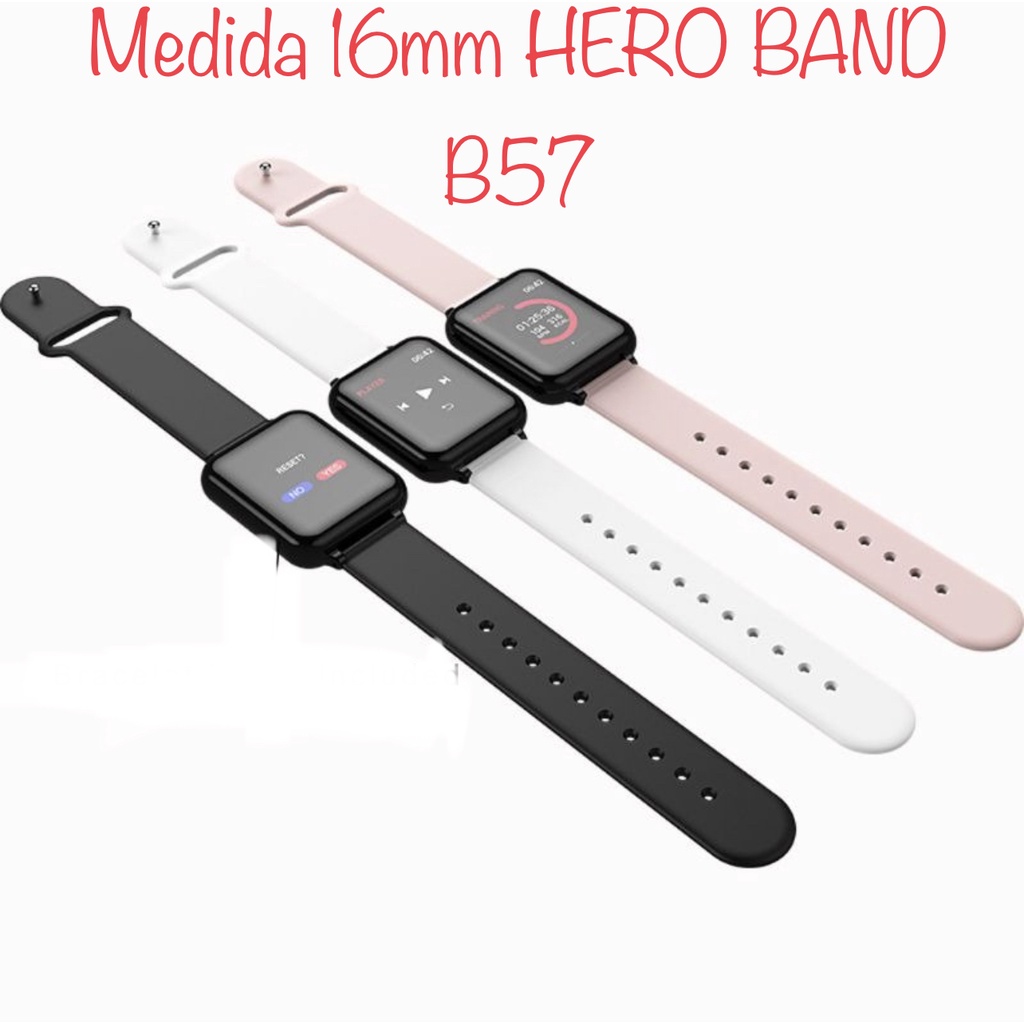 Pulseira Silicone para Hero Band B57 de Silicone 16mm medida com Pinos