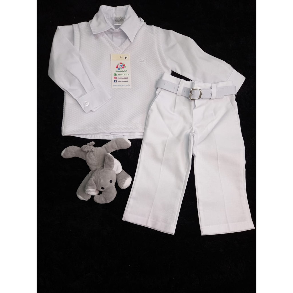 Conjunto Social Festa Casamento Bebe Batizado colete calça Bebe menino