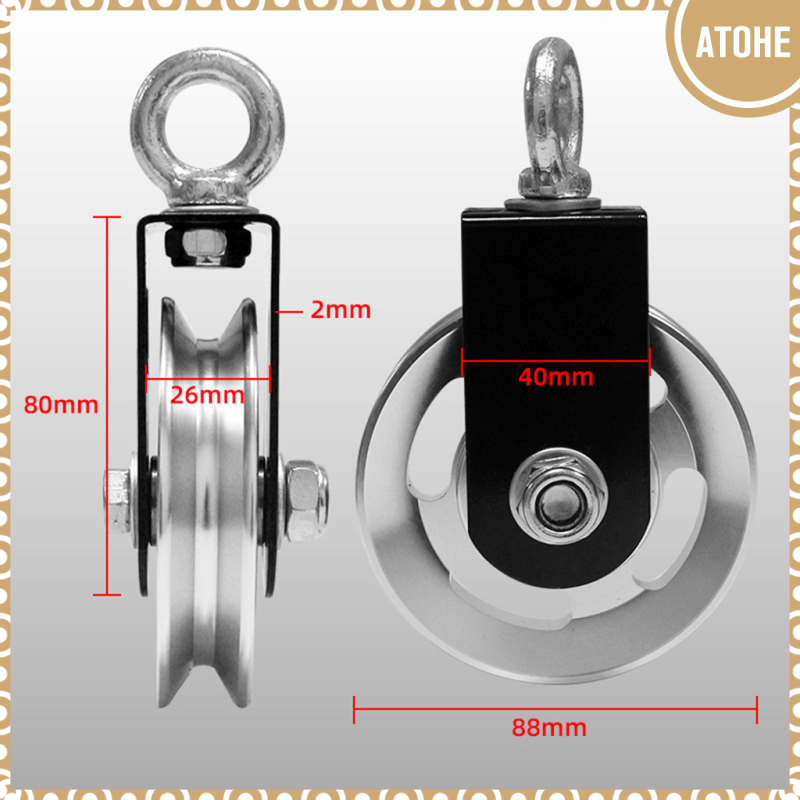 [atohe]Single Pulley Block Stainless Steel Heavy Duty Hardware Lifting