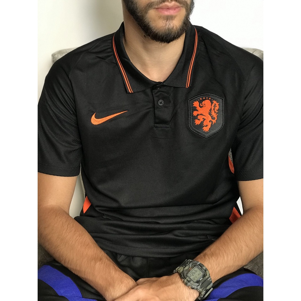 Holanda Camiseta Seleção Holand Oficial Copa 2022 Uniforme Preto