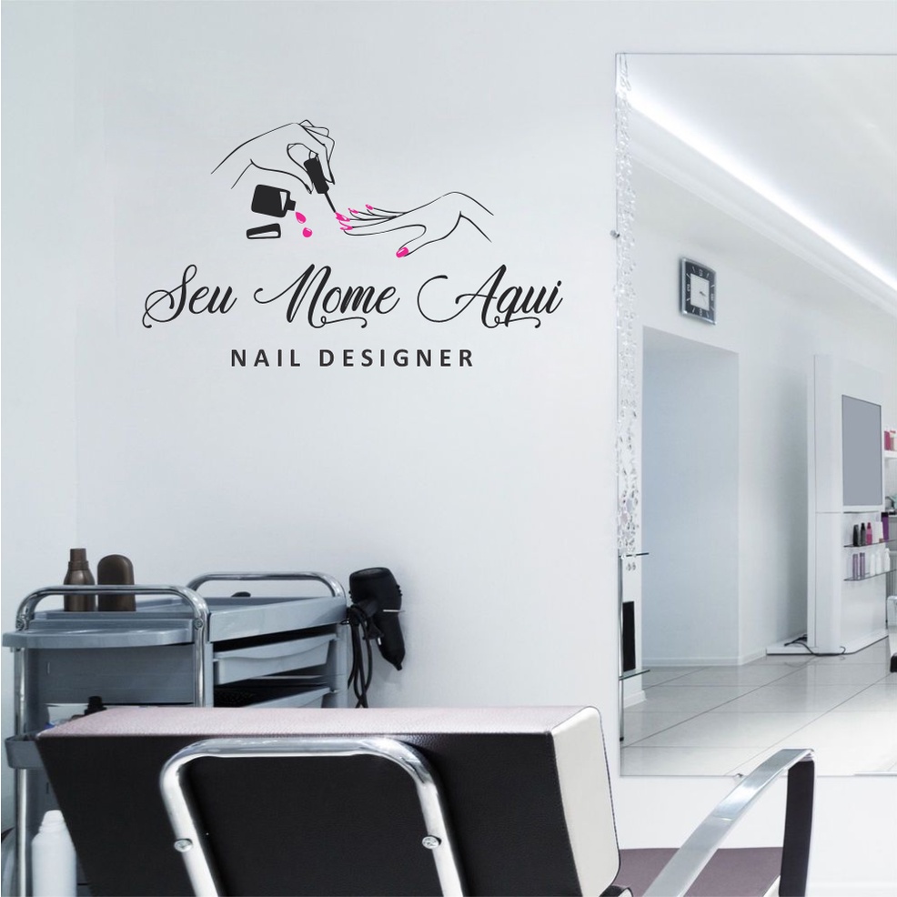 adesivo de parede personalizado decorativo logo estabelecimento ...