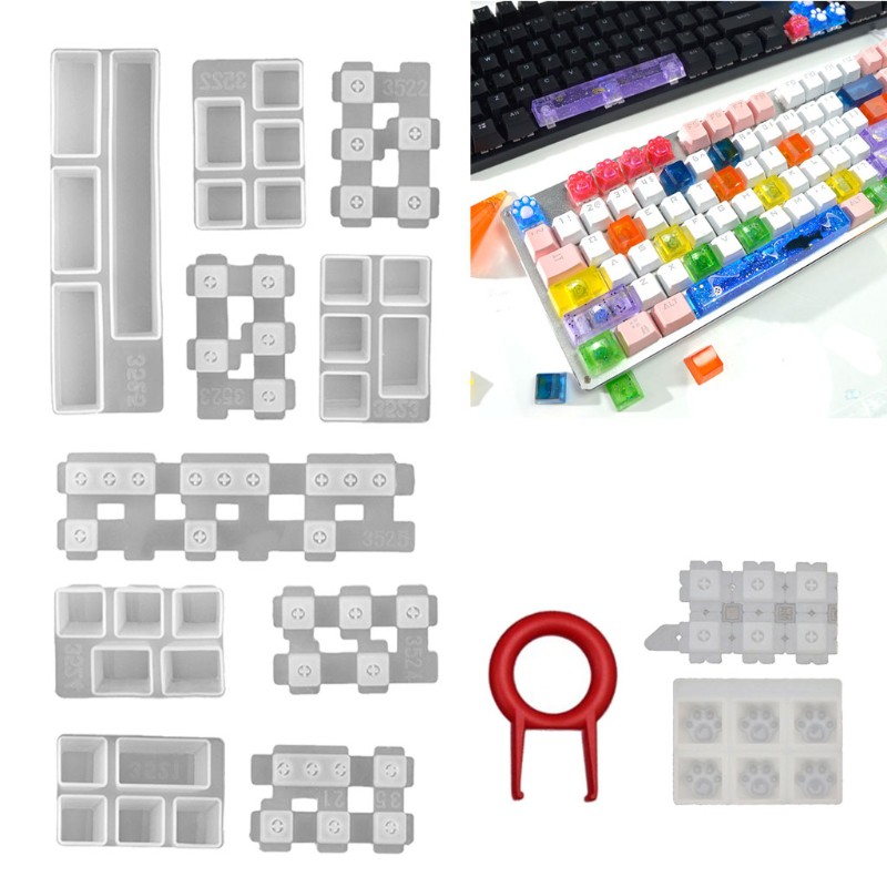 Kr Compatível Com Cherry Mx Jogos Mecânicos Teclado De Resina Epóxi Molde Do Computador Pc Gamer Pet Paw Keycaps Moldes De Silicone