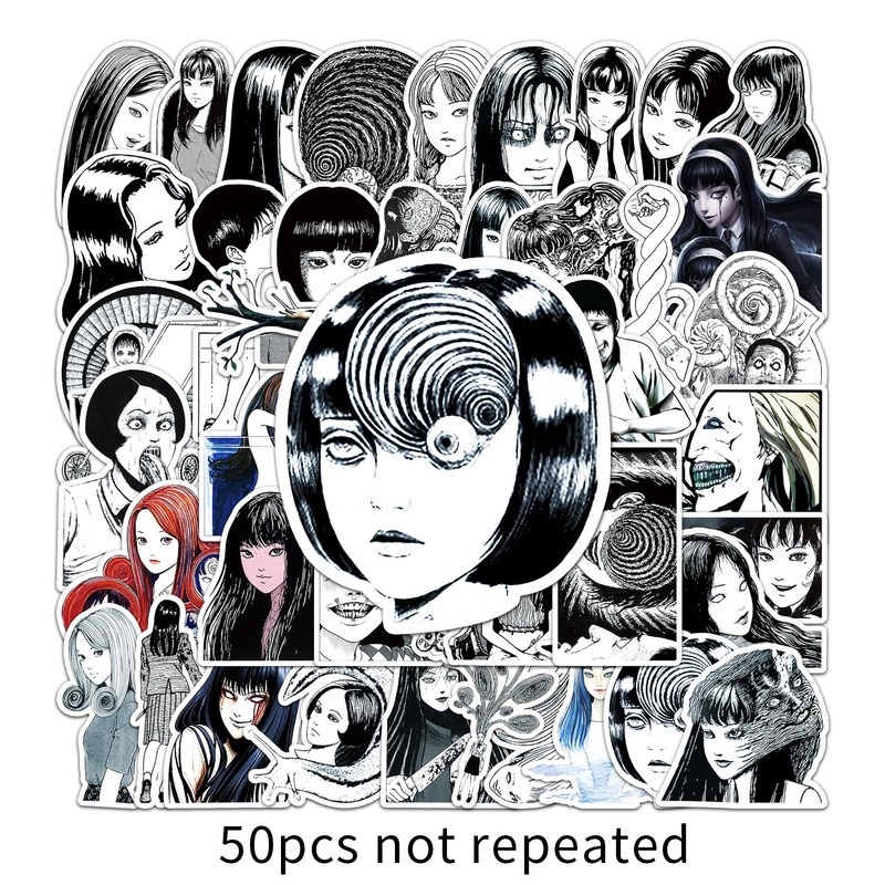 Autocolantes Junji Ito 50Pcs/Set Horror Anime À Prova D'água Decalque Para Brinquedos em Oferta na Shopee