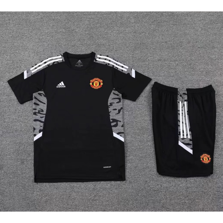 22/23 Camiseta De Manga Curta + shorts Manchester United Para Treino/Preto/AAAA